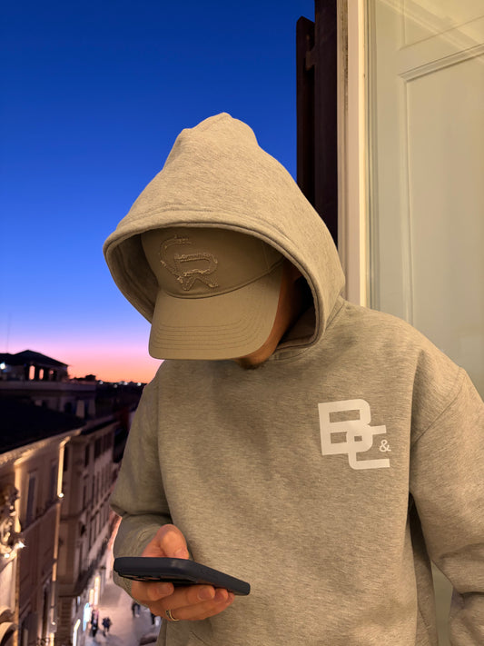 Heavyweight oversized grey hoodie